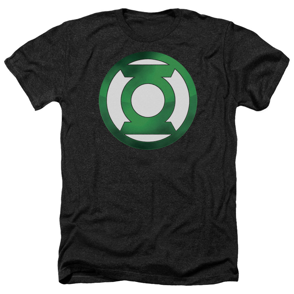Green Lantern - Green Chrome Logo - Adult Heather-black