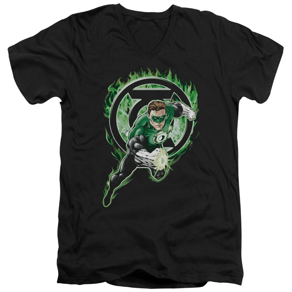 Green Lantern - Space Cop - Short Sleeve Adult V-neck - Black T-shirt