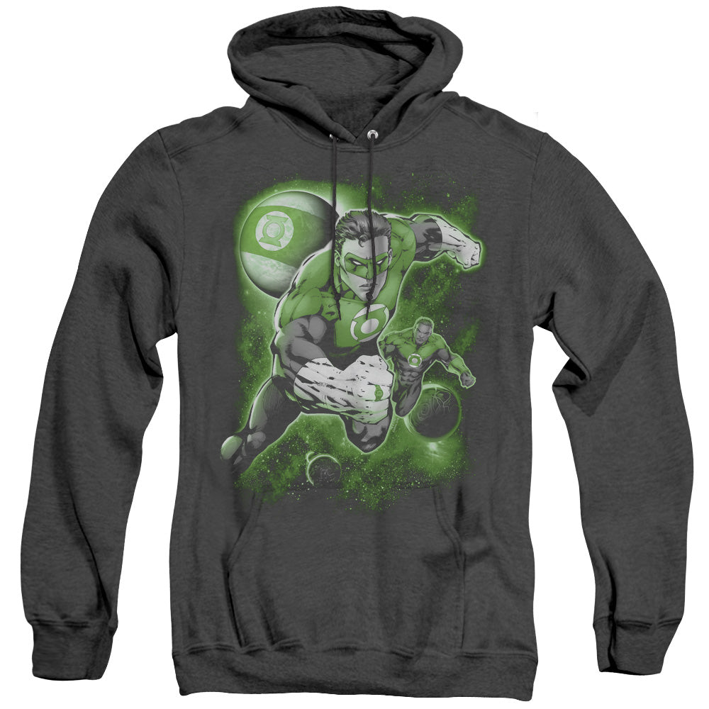 Green Lantern - Lantern Planet - Adult Heather Hoodie - Black