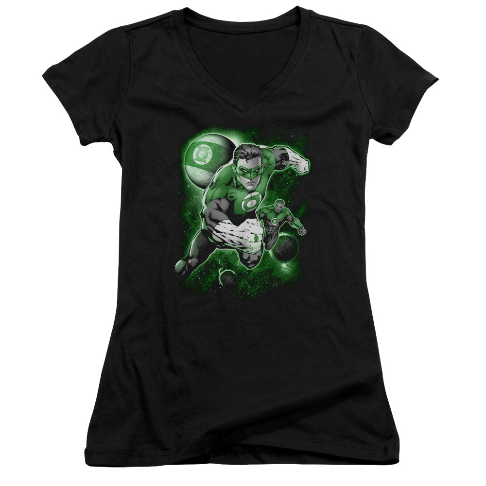 Green Lantern - Lantern Planet - Junior V-neck - Black
