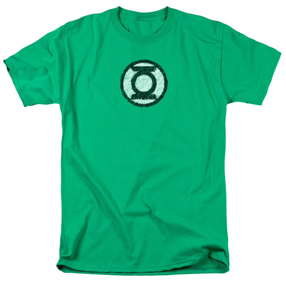 Green Lantern - Scribble Lantern Logo - Short Sleeve Adult 18/1 - Kelly Green T-shirt