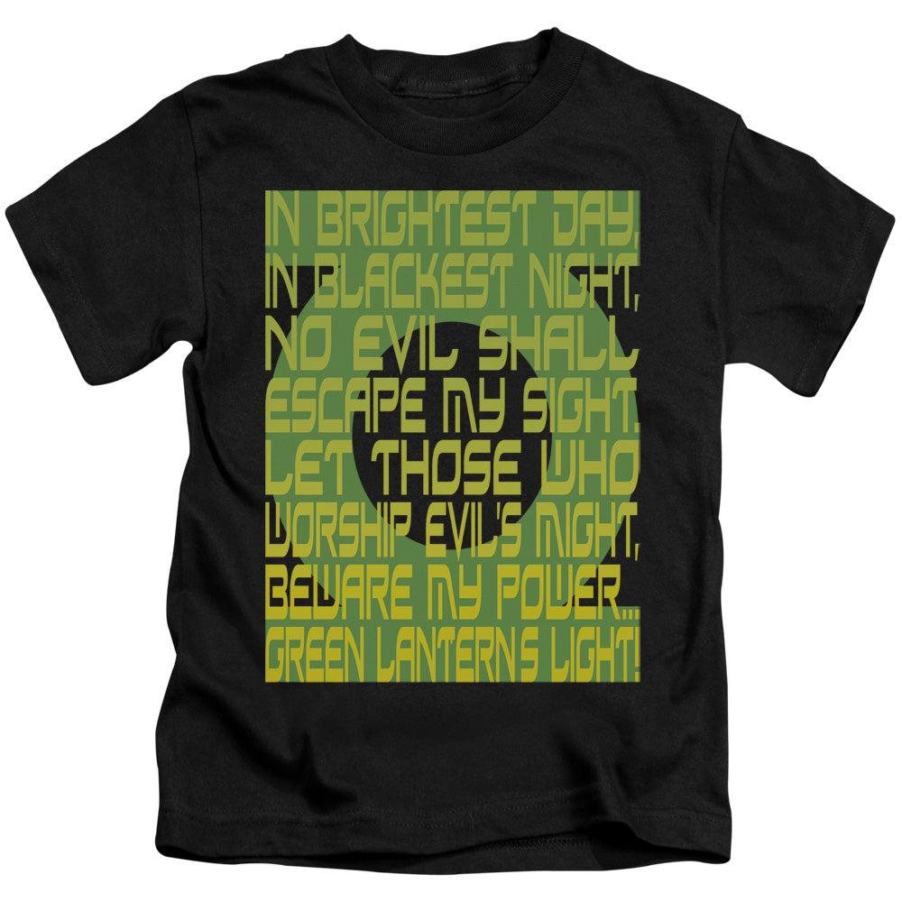 GREEN LANTERN GREEN LANTERN OATH - S/S JUVENILE 18/1 - BLACK - T-Shirt