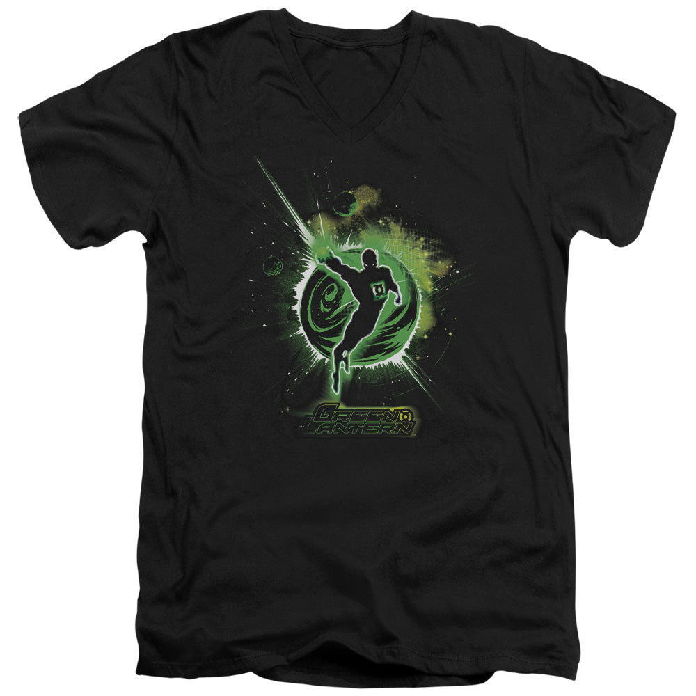 Green Lantern - Shadow Lantern - Short Sleeve Adult V-neck - Black T-shirt