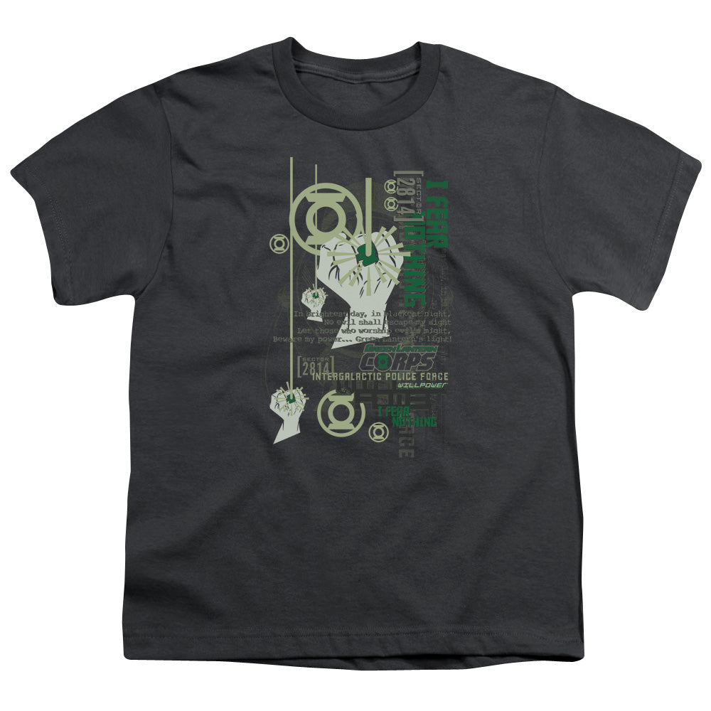Green Lantern - Core Strength - Short Sleeve Youth 18/1 - Charcoal T-shirt