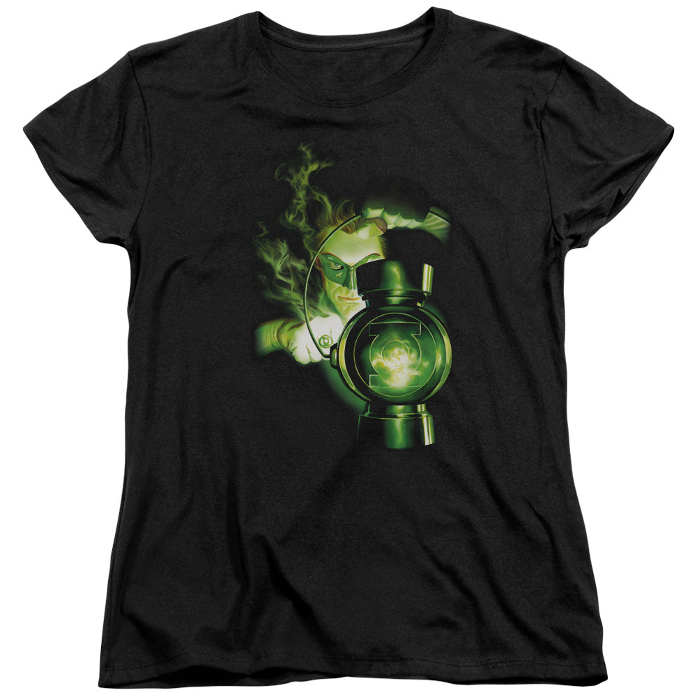 GREEN LANTERN LANTERN LIGHT - S/S WOMENS TEE - BLACK T-Shirt