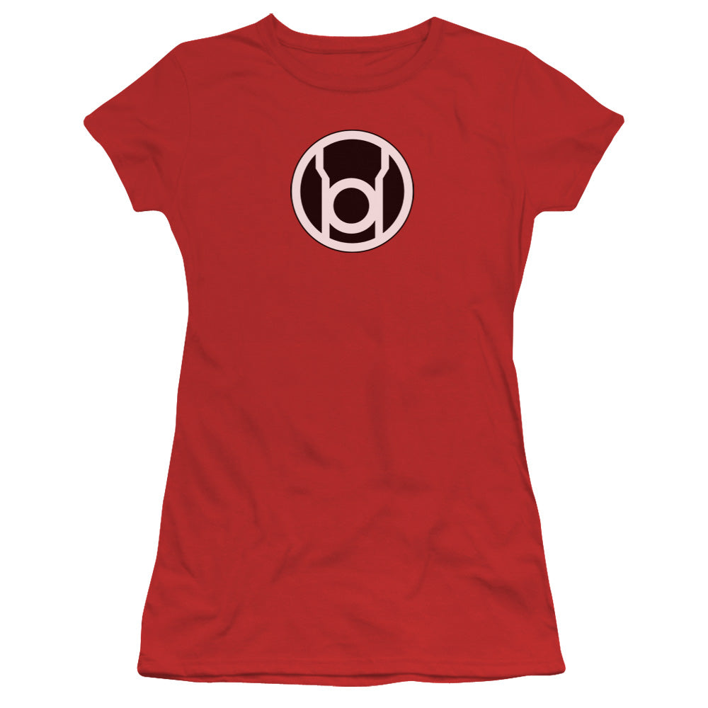 Green Lantern - Red Lantern Logo - Short Sleeve Junior Sheer - Red T-shirt