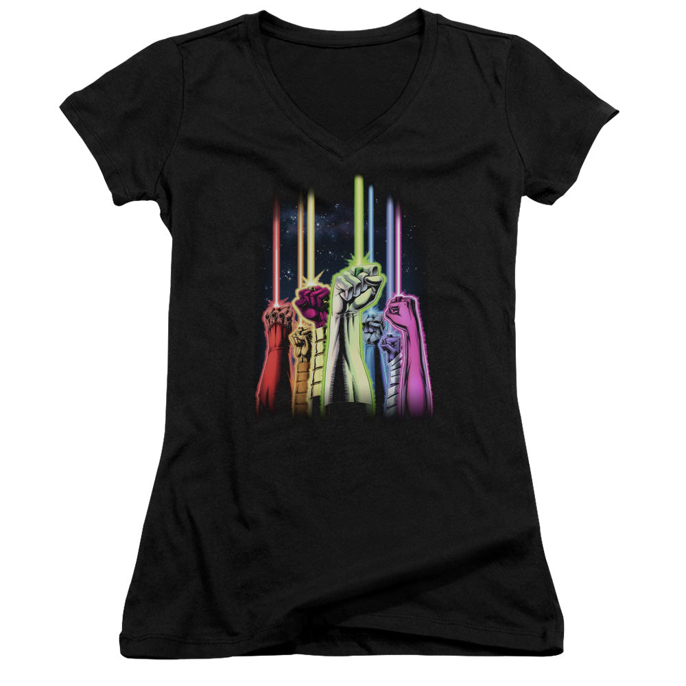Green Lantern - Rainbow Corps - Junior V-neck - Black