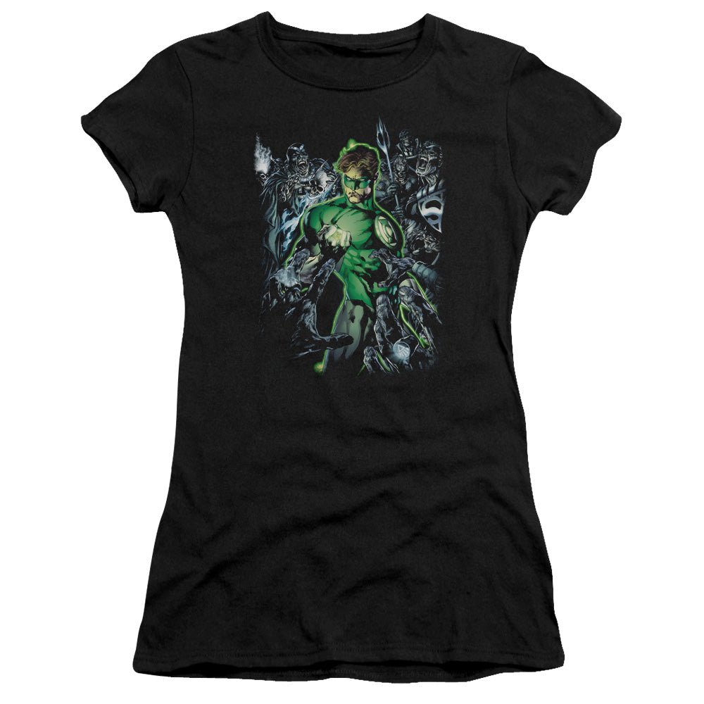 Green Lantern - Surrounded By Death - Short Sleeve Junior Sheer - Black T-shirt