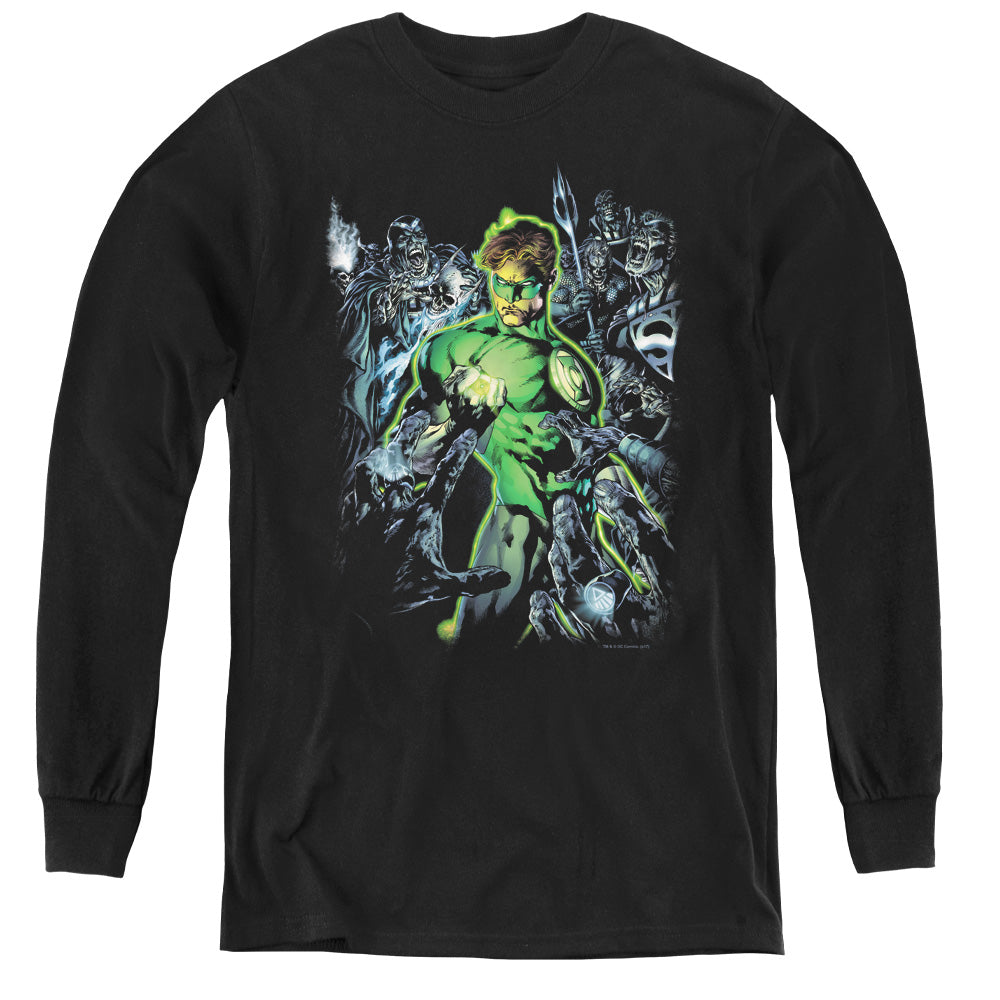 Green Lantern - Surrounded By Death - Youth Long Sleeve Tee - Black