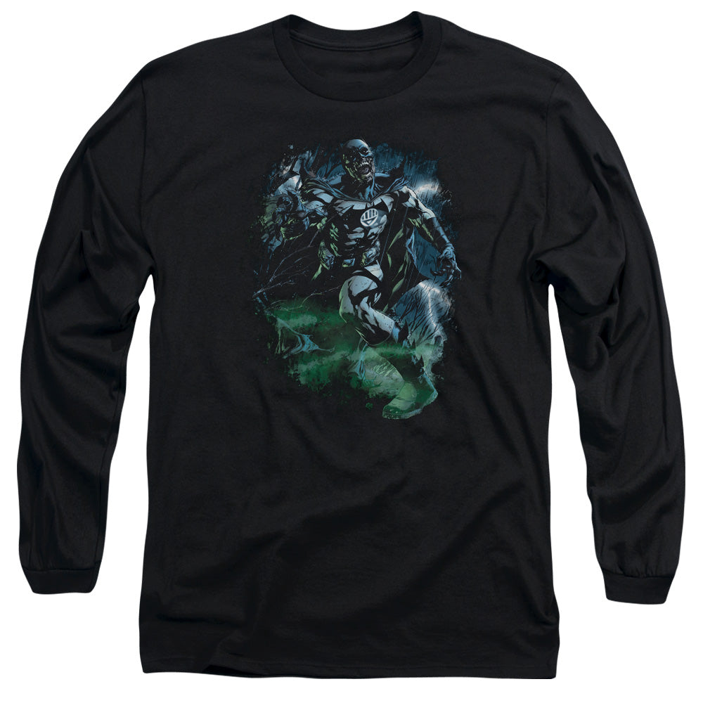 Green Lantern - Black Lantern Batman - Long Sleeve Adult 18/1 - Black T-shirt