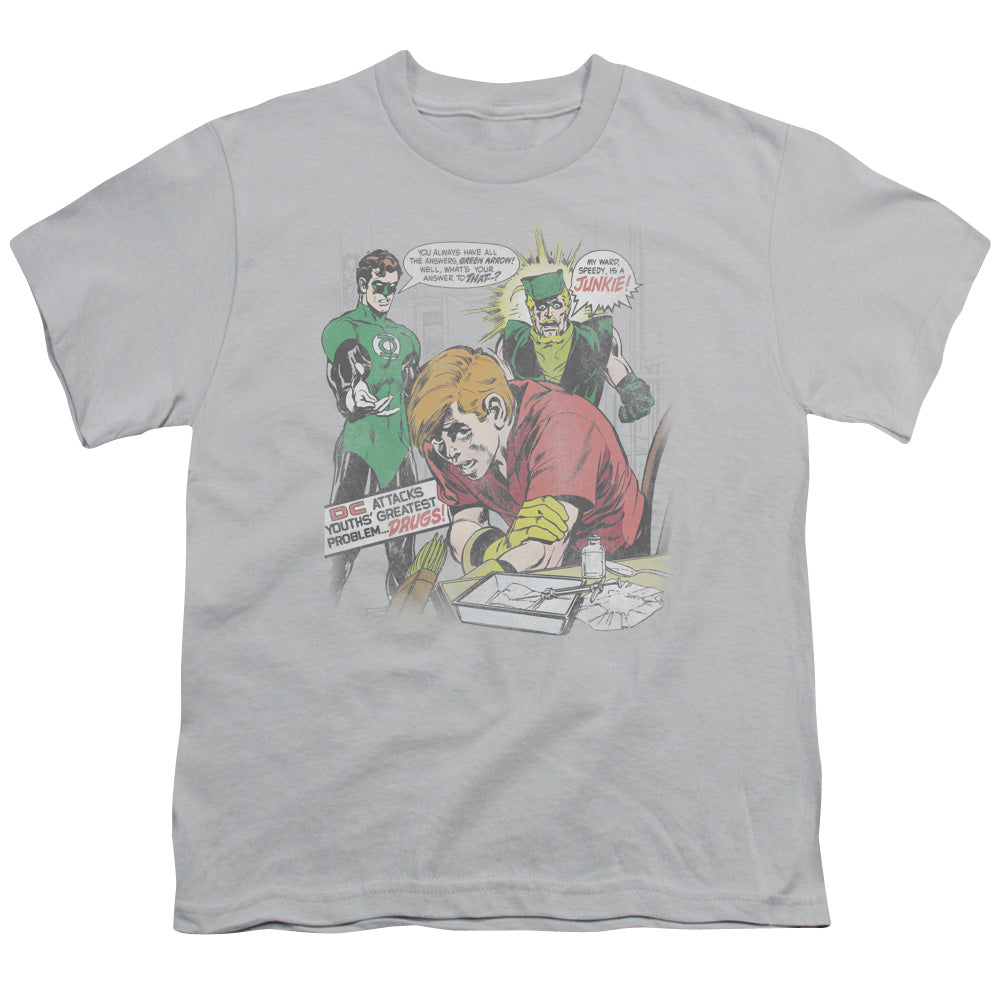Green Lantern - Speedy Junkie - Short Sleeve Youth 18/1 - Silver T-shirt