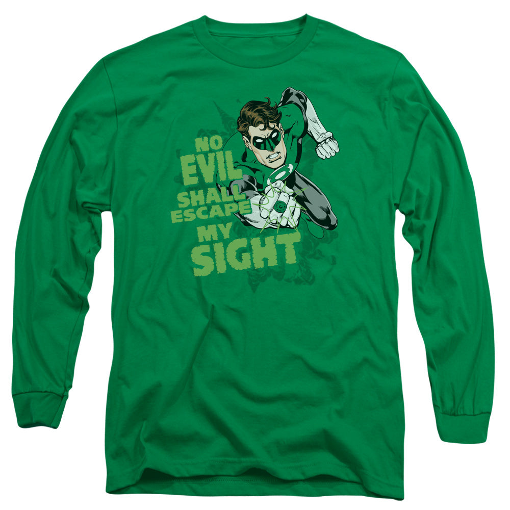 Green Lantern - No Evil - Long Sleeve Adult 18/1 - Kelly Green T-shirt