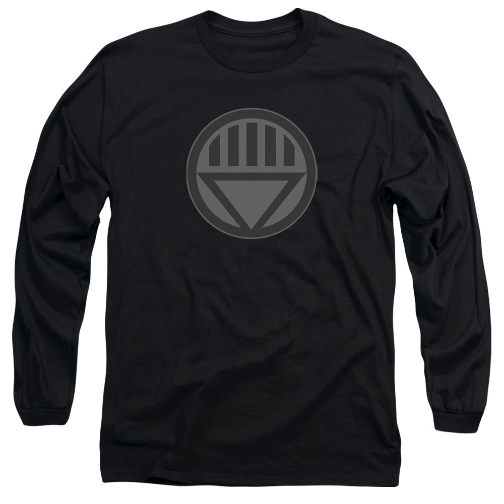 Green Lantern - Black Symbol - Long Sleeve Adult 18/1 - Black T-shirt