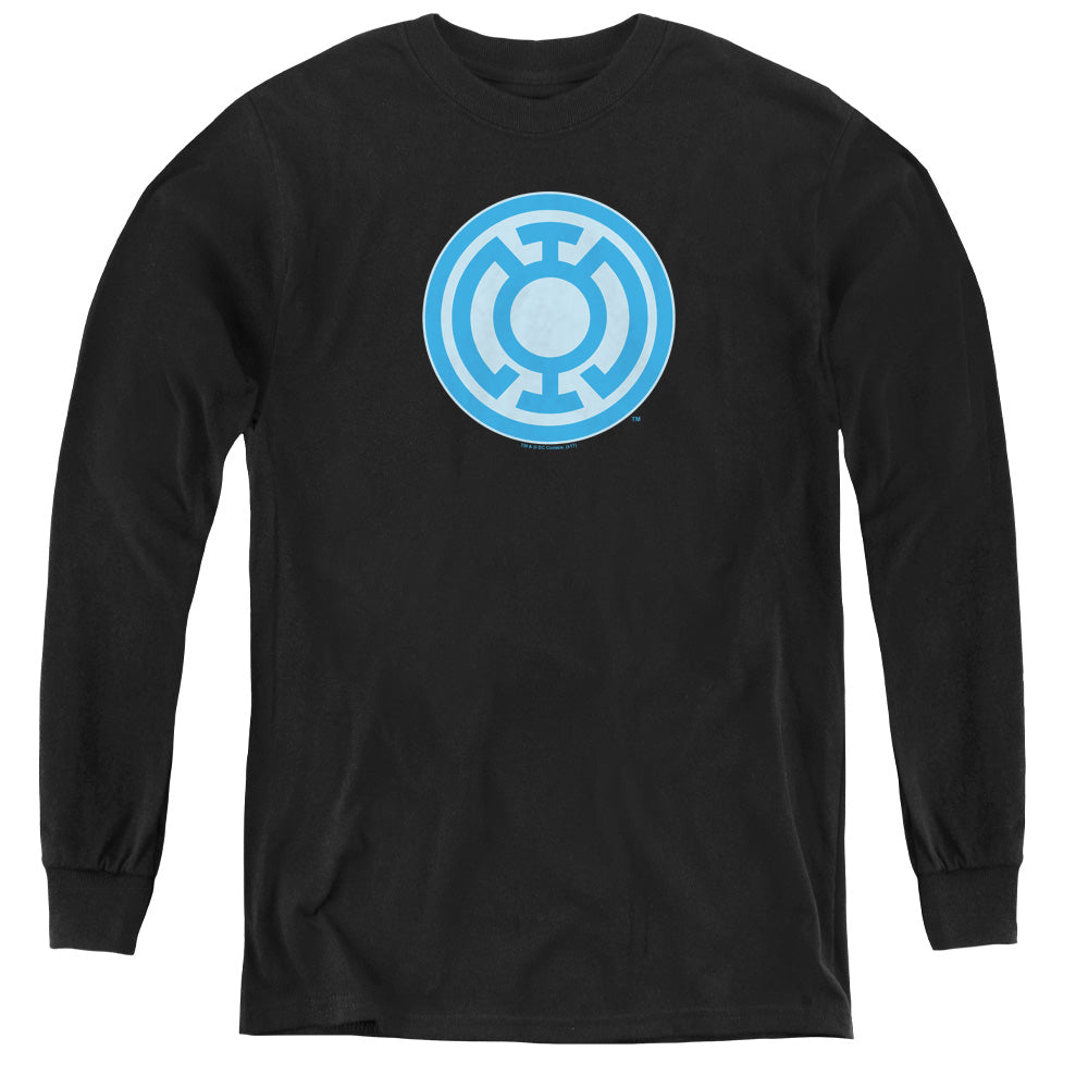 Green Lantern - Blue Symbol - Youth Long Sleeve Tee - Black