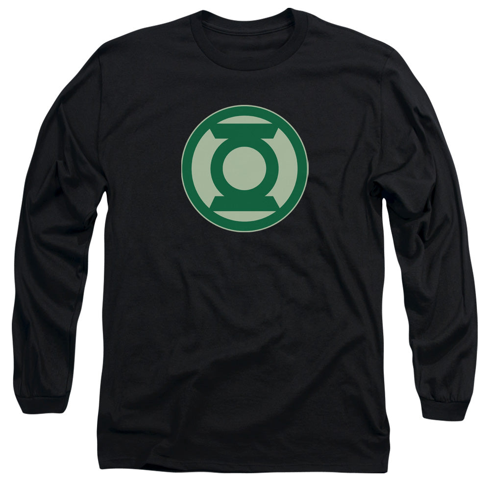 Green Lantern - Green Symbol - Long Sleeve Adult 18/1 - Black T-shirt