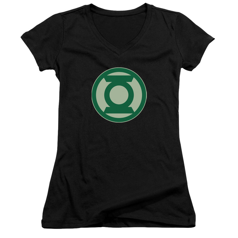 Green Lantern - Green Symbol - Junior V-neck - Black
