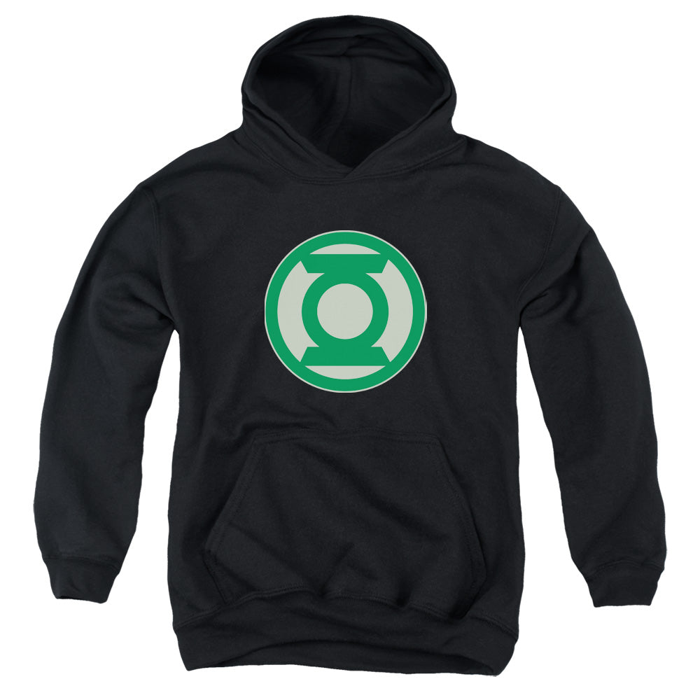 Green Lantern Green Symbol-youth Pull-over Hoodie - Black