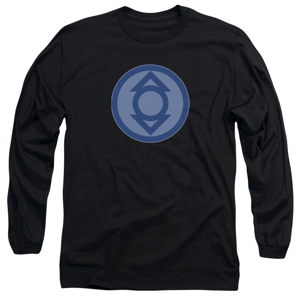 Green Lantern - Indigo Symbol - Long Sleeve Adult 18/1 - Black T-shirt