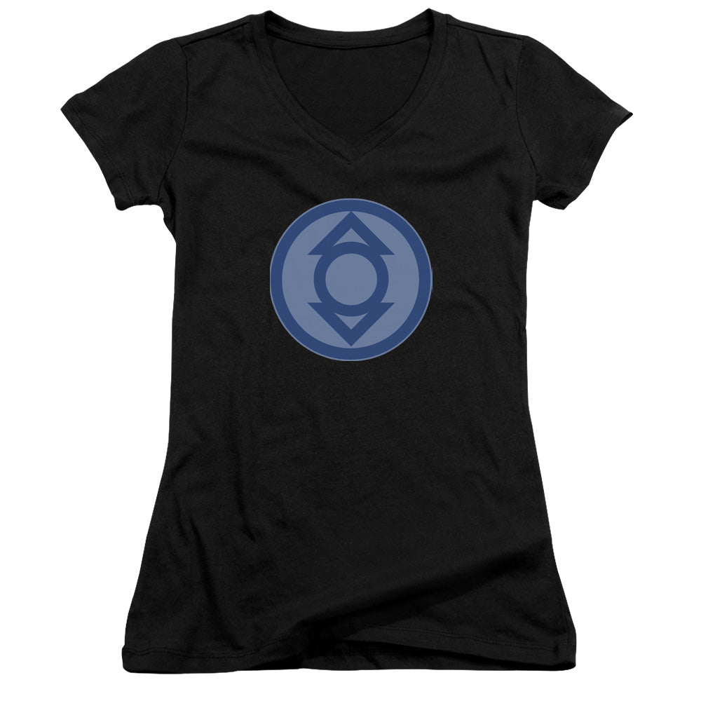 Green Lantern - Indigo Symbol - Junior V-neck - Black