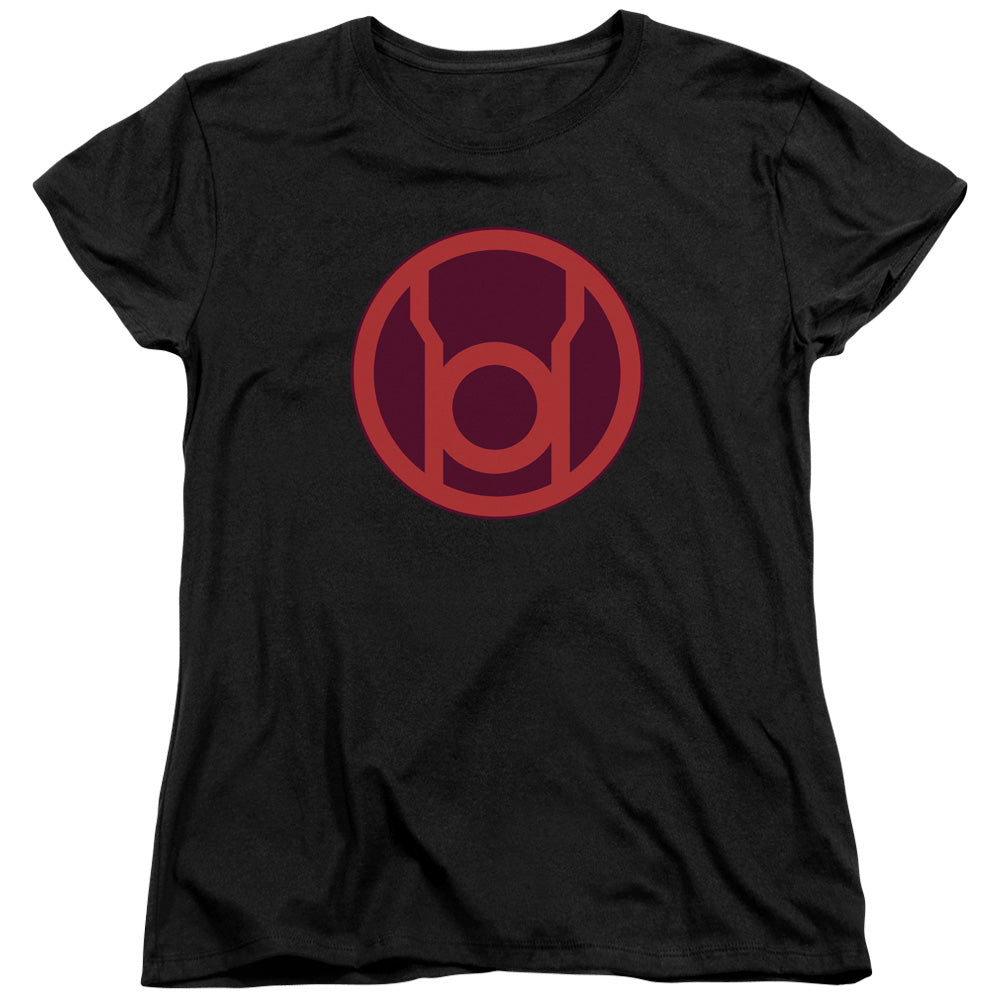 Green Lantern - Red Symbol - Short Sleeve Womens Tee - Black T-shirt