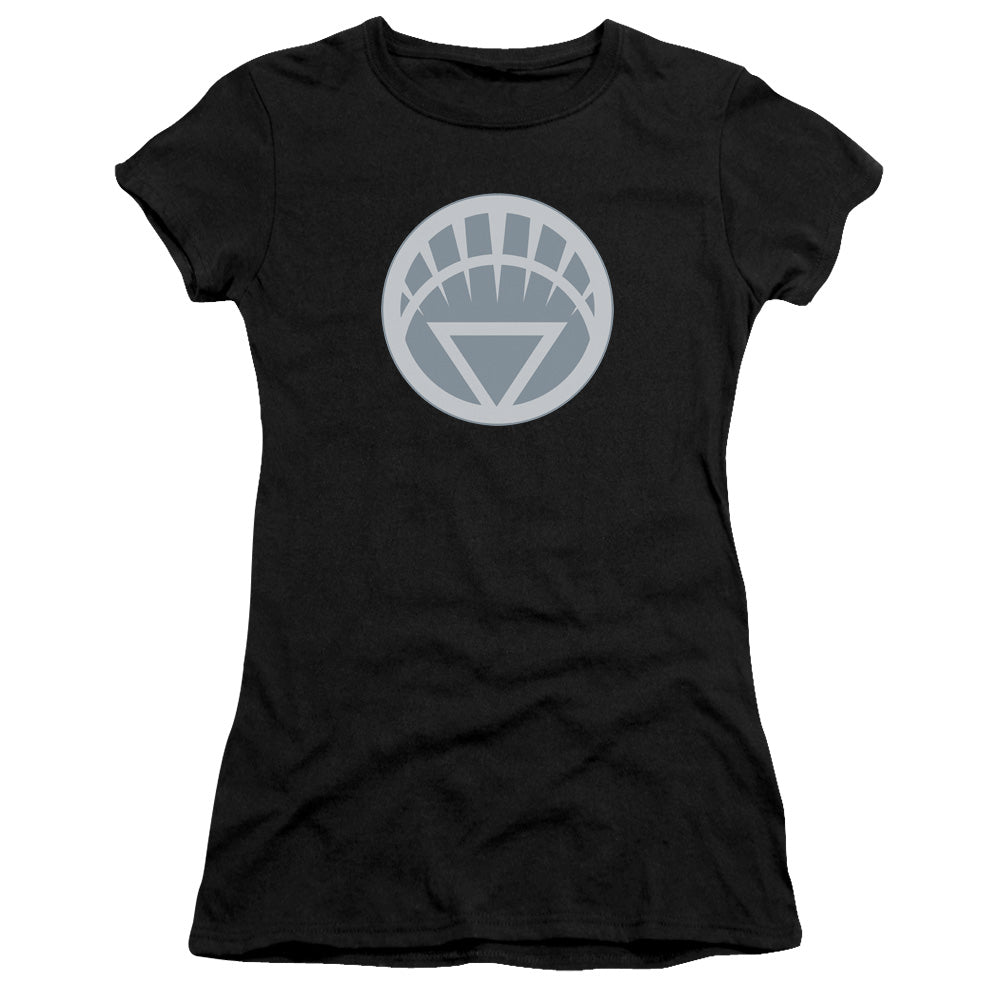 Green Lantern - White Symbol - Short Sleeve Junior Sheer - Black T-shirt