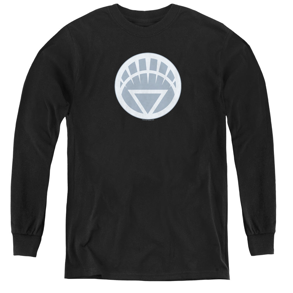Green Lantern - White Symbol - Youth Long Sleeve Tee - Black