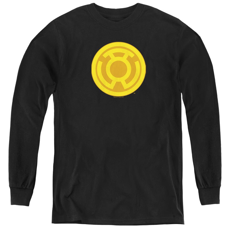 Green Lantern - Yellow Symbol - Youth Long Sleeve Tee - Black