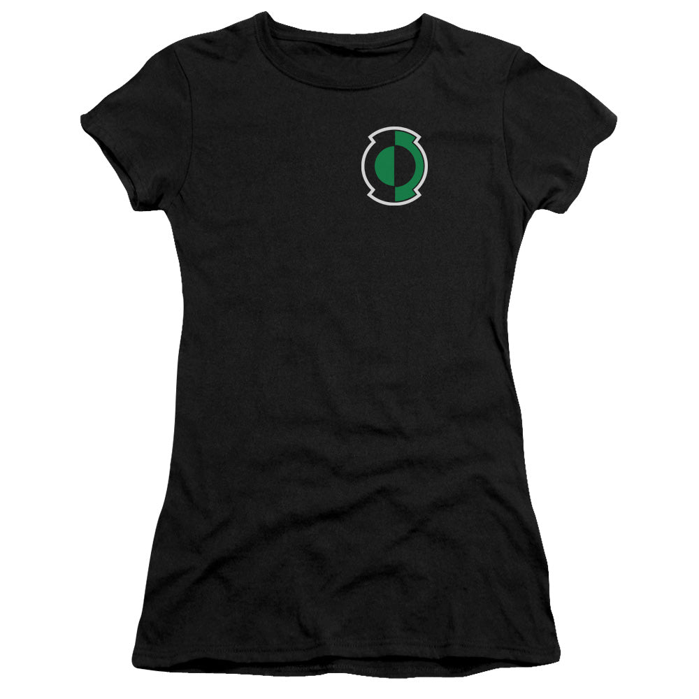 Green Lantern - Kyle Logo - Short Sleeve Junior Sheer - Black T-shirt