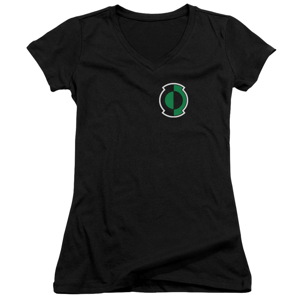 Green Lantern - Kyle Logo - Junior V-neck - Black