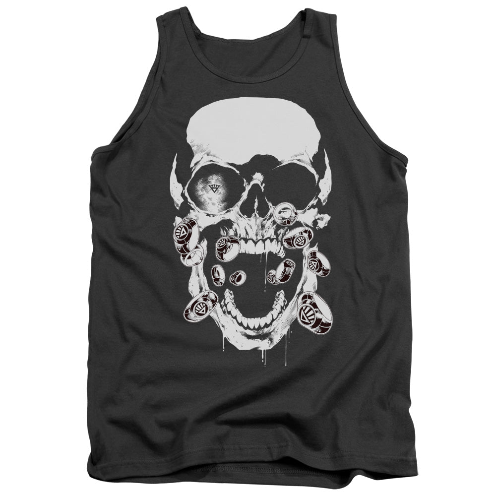 Green Lantern - Black Lantern Skull - Adult Tank - Charcoal