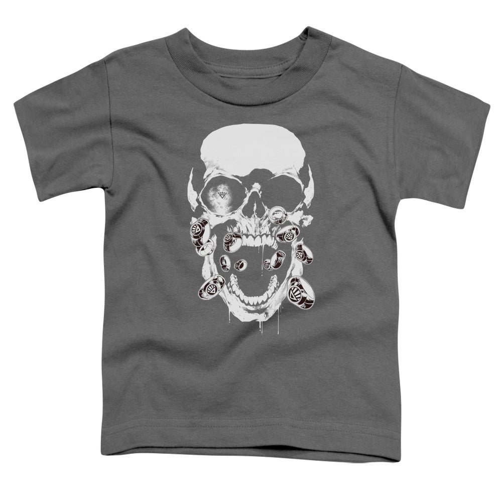 Green Lantern - Black Lantern Skull - Short Sleeve Toddler Tee - Charcoal T-shirt