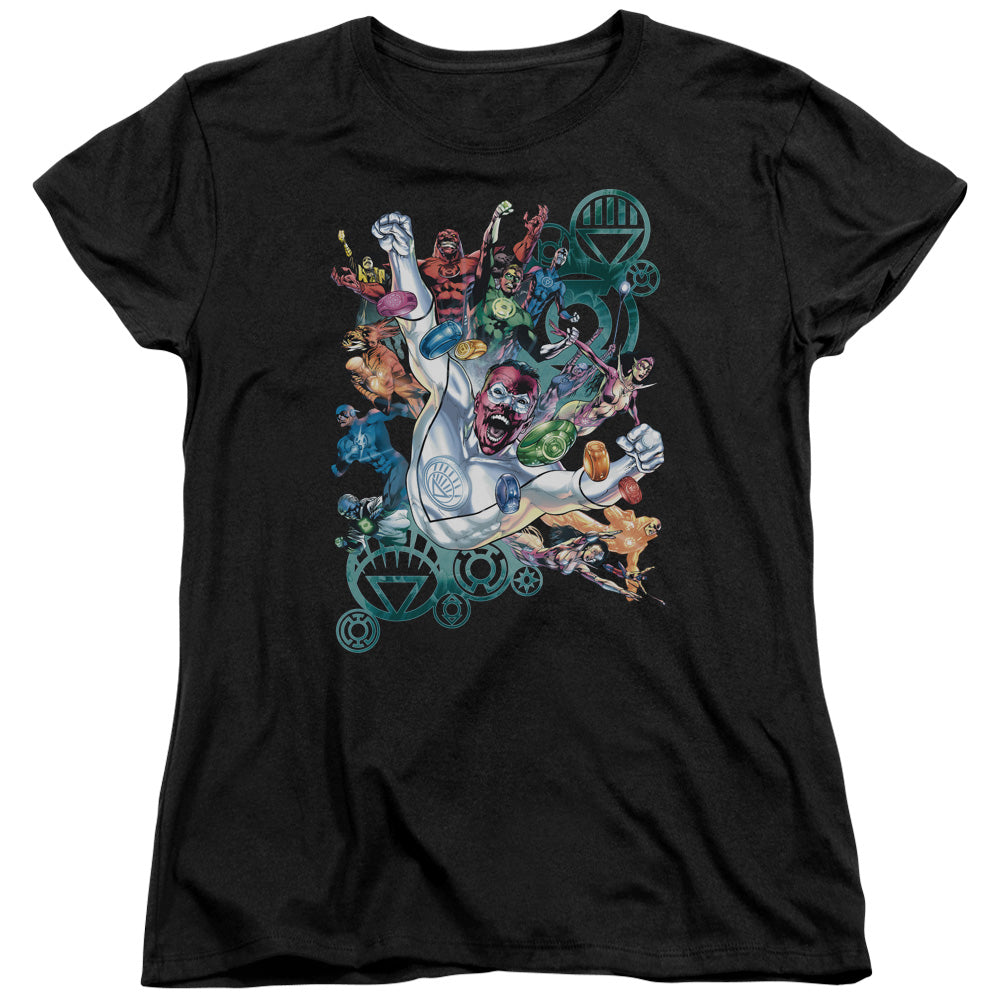 Green Lantern - Lanterns Unite - Short Sleeve Womens Tee - Black T-shirt