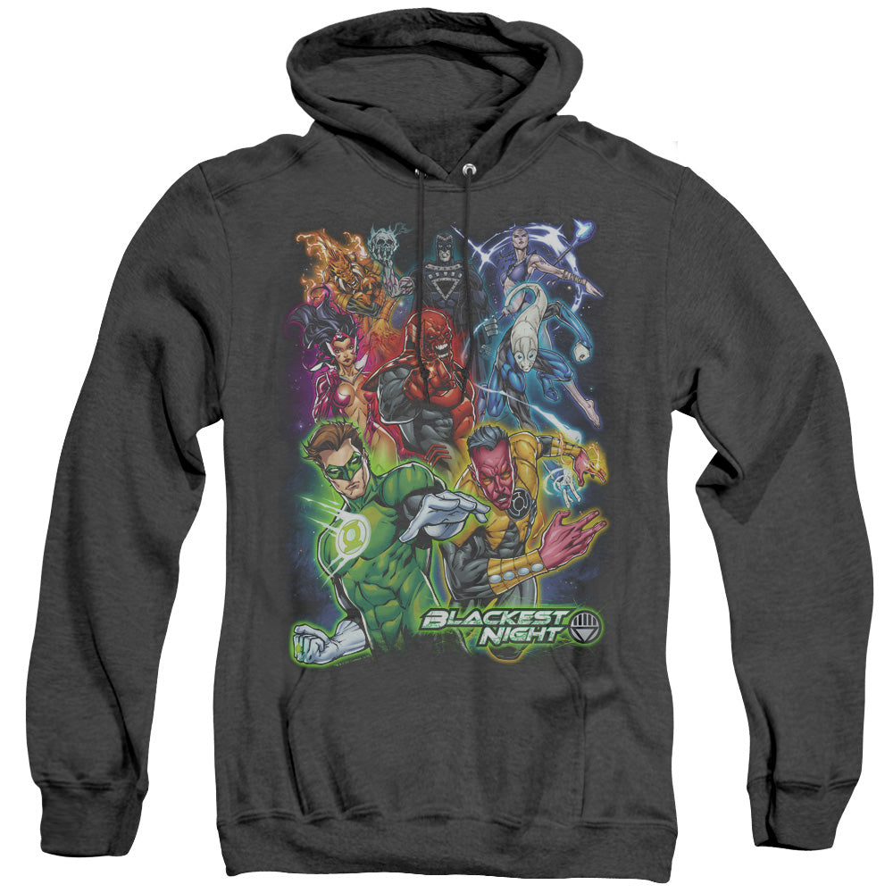 Green Lantern - Blackest Group - Adult Heather Hoodie - Black