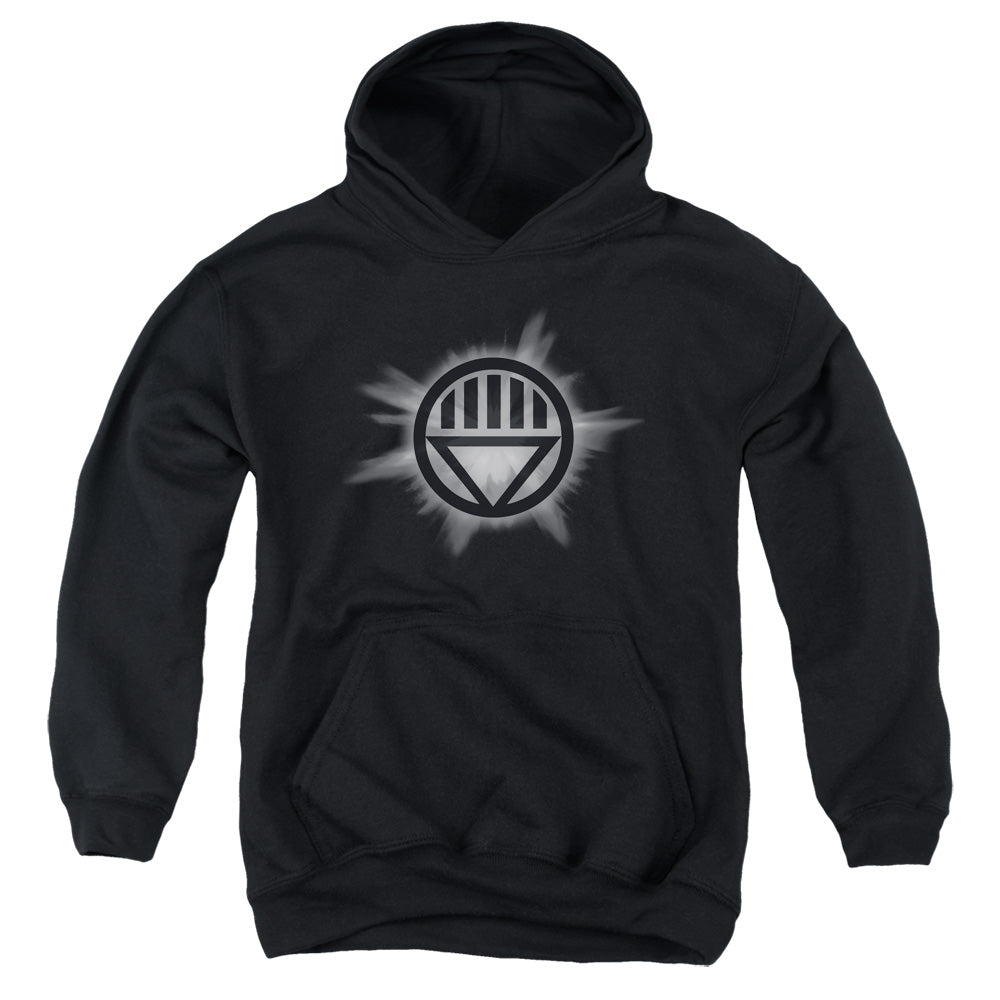 Green Lantern Black Glow-youth Pull-over Hoodie - Black