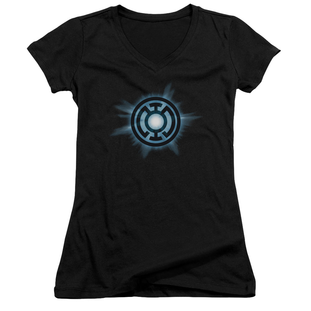 Green Lantern - Blue Glow - Junior V-neck - Black