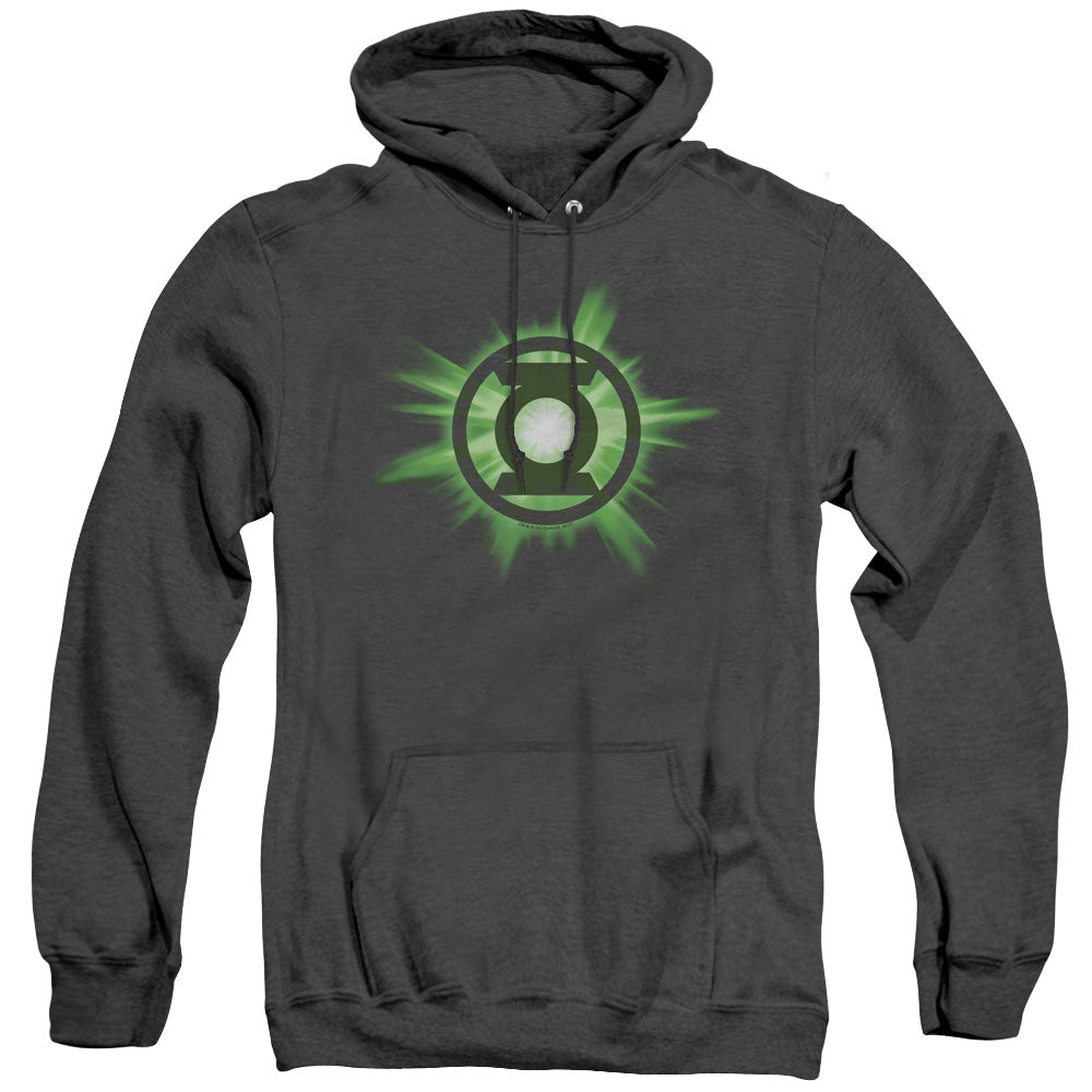 Green Lantern - Green Glow - Adult Heather Hoodie - Black
