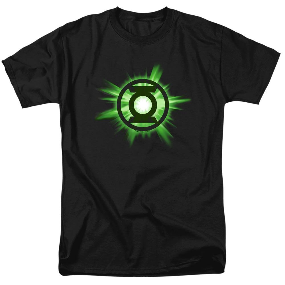 Green Lantern - Green Glow - Short Sleeve Adult 18/1 - Black T-shirt