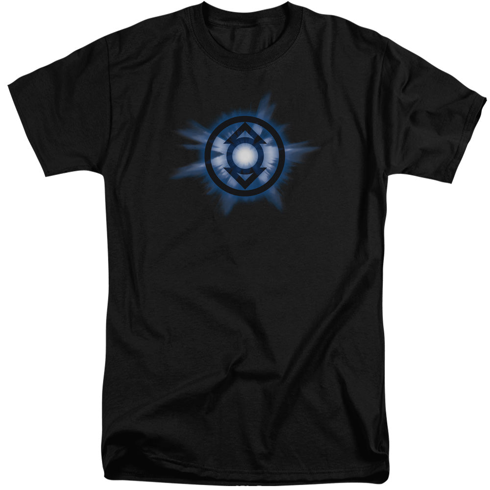 Green Lantern - Indigo Glow - Short Sleeve Adult Tall - Black T-shirt