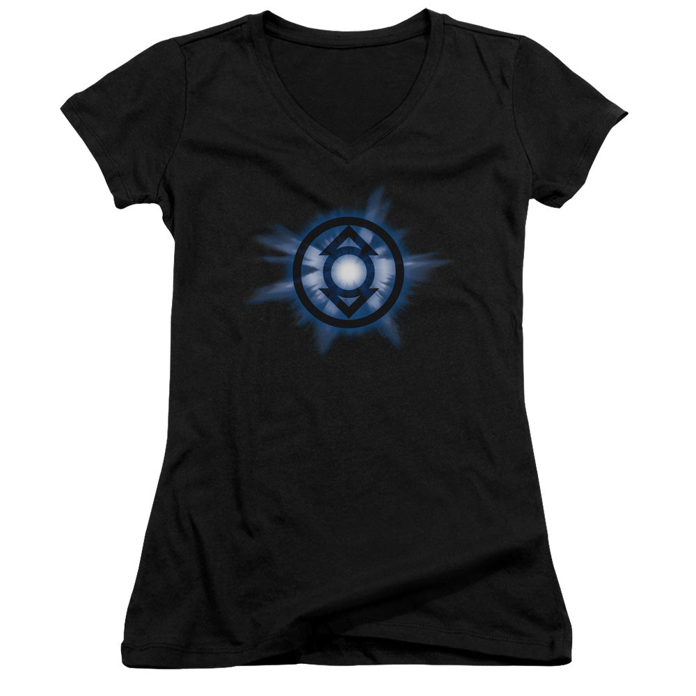 Green Lantern - Indigo Glow - Junior V-neck - Black