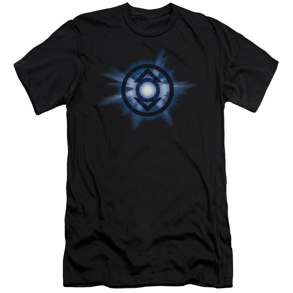Green Lantern - Indigo Glow - Short Sleeve Adult 30/1 - Black T-shirt