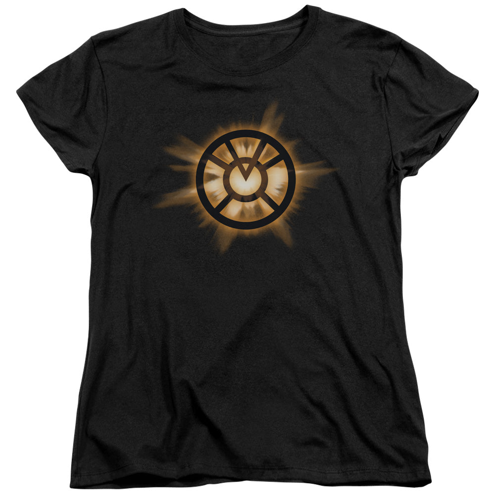 Green Lantern - Orange Glow - Short Sleeve Womens Tee - Black T-shirt