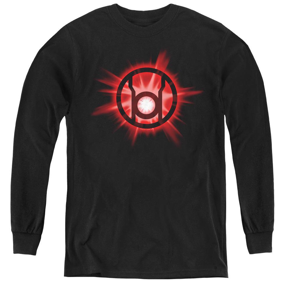 Green Lantern - Red Glow - Youth Long Sleeve Tee - Black