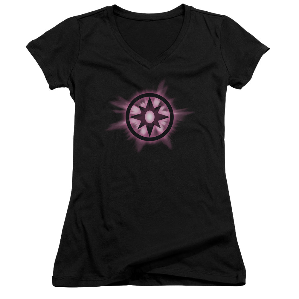 Green Lantern Sapphire Glow - Junior V-neck - Black
