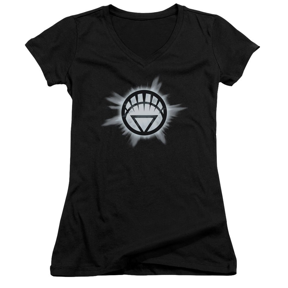 Green Lantern - White Glow - Junior V-neck - Black