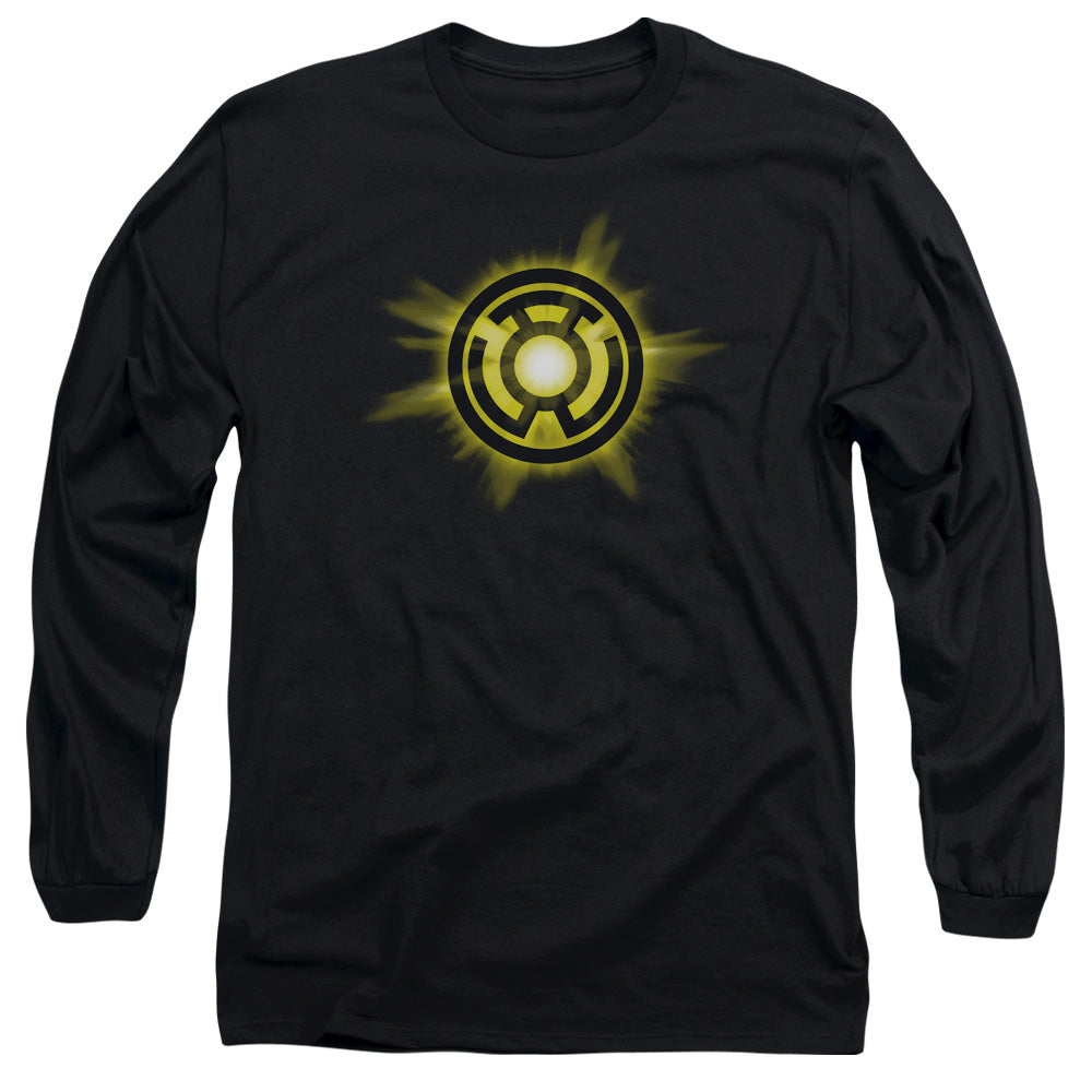 Green Lantern - Yellow Glow - Long Sleeve Adult 18/1 - Black T-shirt