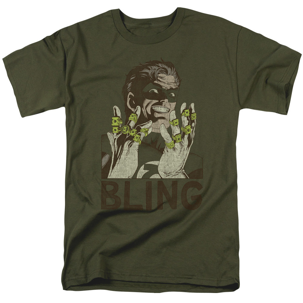 Green Lantern - Bling Bling - Short Sleeve Adult 18/1 - Military Green T-shirt