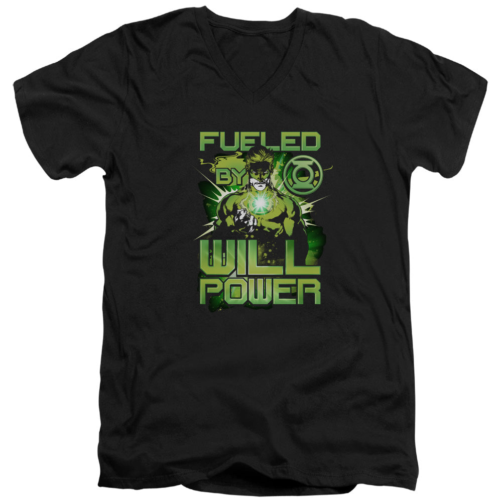 Green Lantern - Fueled - Short Sleeve Adult V-neck - Black T-shirt