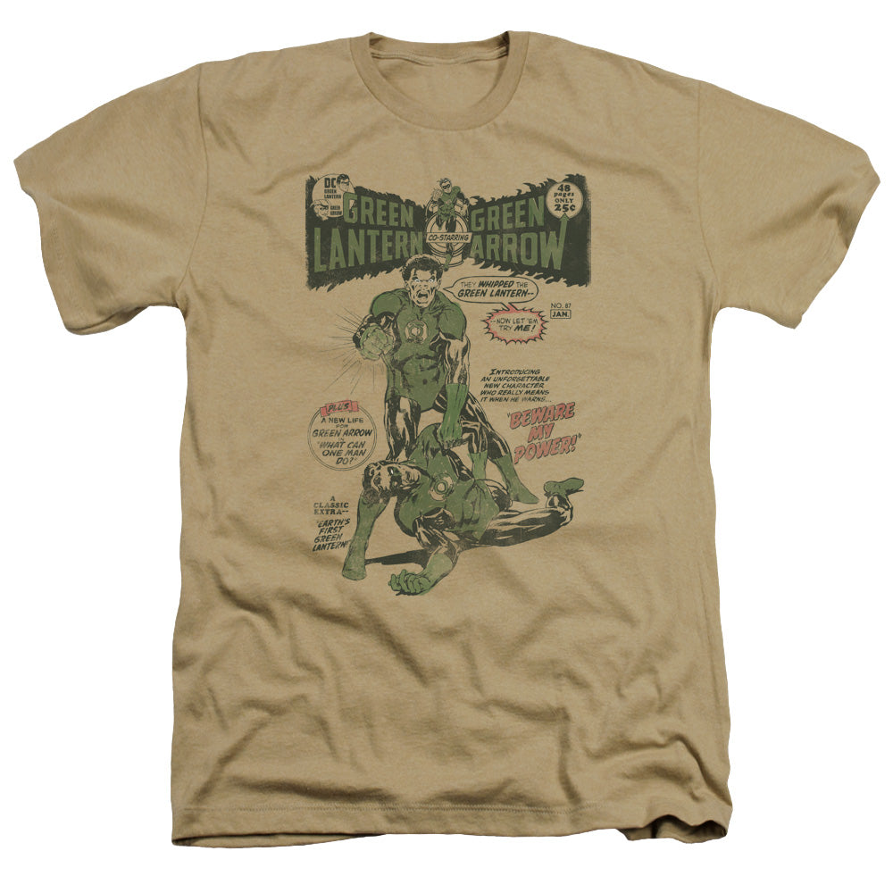 Green Lantern - Beware My Power - Adult Heather - Sand