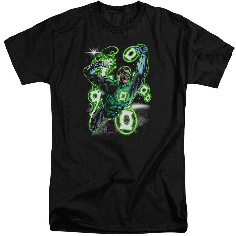 Green Lantern - Earth Sector - Short Sleeve Adult Tall - Black T-shirt
