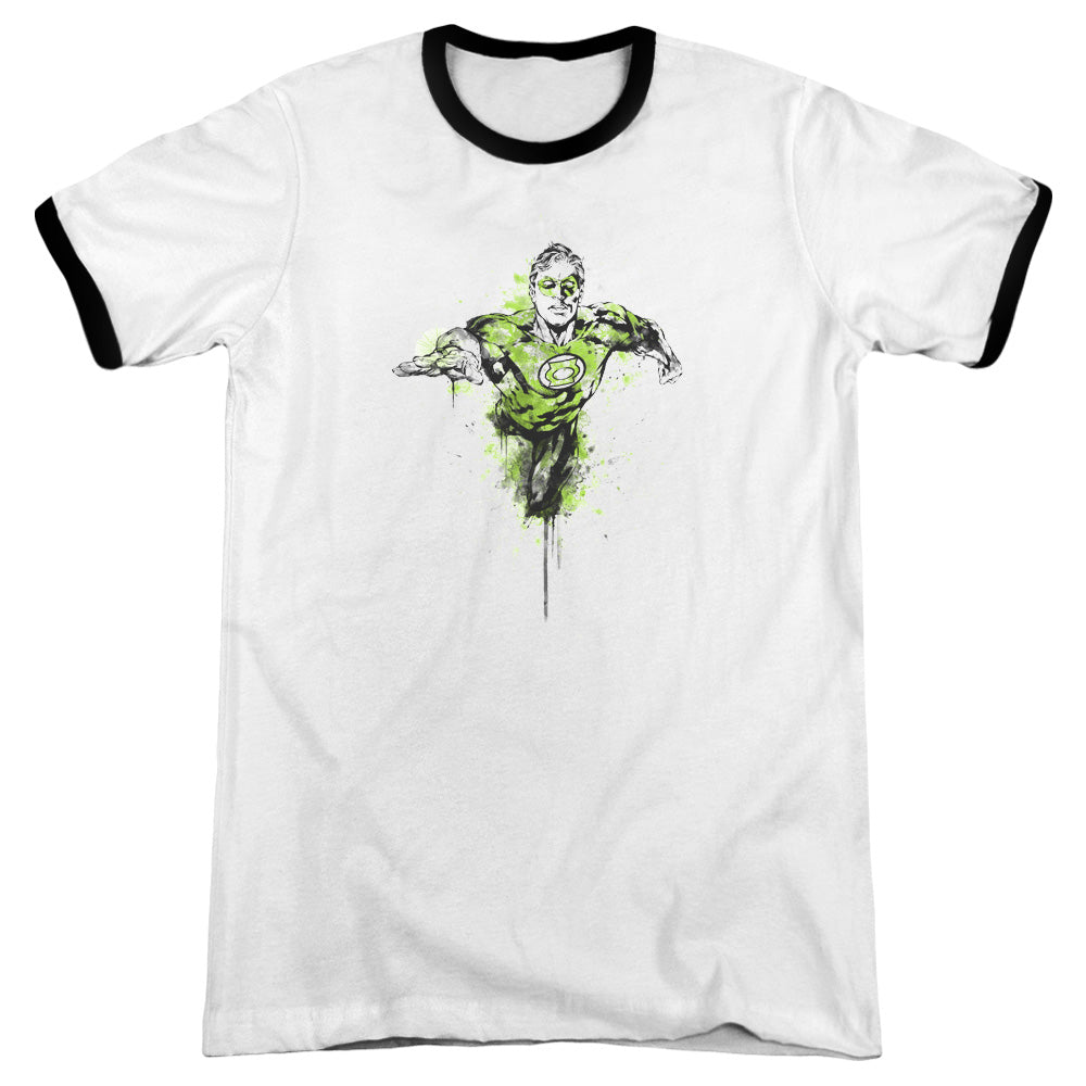 Green Lantern Inked - Adult Ringer - White/black